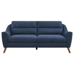 Gano 2-piece Upholstered Sloped Arm Sofa Set Navy Blue - 509514-S2