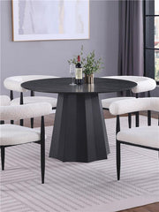 Camden Round 48-inch Faux Marble Top Dining Table Black - 105780