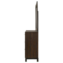 Edmonton 6-drawer Dresser with Mirror Rustic Tobacco - 204353M