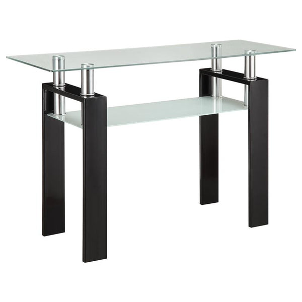 Dyer Rectangular Glass Top Entryway Sofa Console Table Black - 702289