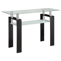 Dyer Rectangular Glass Top Entryway Sofa Console Table Black - 702289
