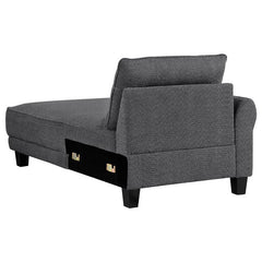 Caspian Upholstered Curved Arm Chaise Sectional Sofa Grey - 509540