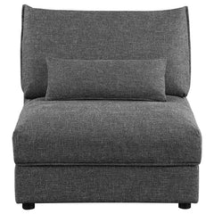 Sasha Upholstered Armless Chair Barely Black - 551681