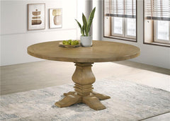 Florence Round Pedestal Dining Table Rustic Smoke - 180200