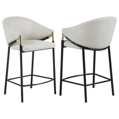 Chadwick Sloped Arm Counter Height Stools Beige and Glossy Black (Set of 2) - 183436