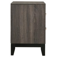 Watson 2-drawer Nightstand Grey Oak and Black - 212422