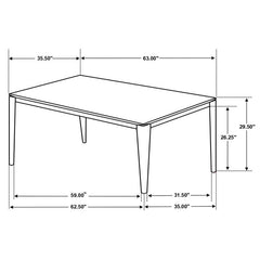 Stevie 5-piece Rectangular Dining Set Grey and Black - 115111SLT-S5