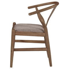 Dinah Danish Y-Shaped Back Wishbone Dining Side Chair Walnut and Brown (Set of 2) - 108472