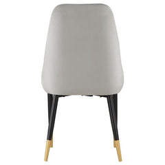 Gabrielle Upholstered Solid Back Dining Side Chair Grey and Black (Set of 2) - 190362