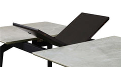 Mina Rectangular Dining Table Grey Ceramic and Sandy Black - 193831