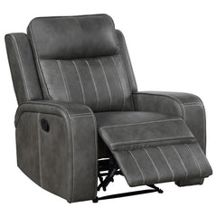 Raelynn Upholstered Track Arm Recliner Grey - 603193