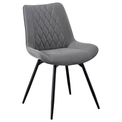 Diggs Upholstered Tufted Swivel Dining Chairs Grey and Gunmetal (Set of 2) - 193312
