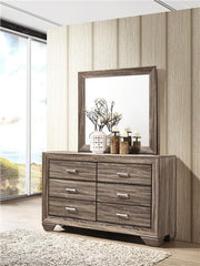 Kauffman 6-drawer Dresser with Mirror Washed Taupe - 204193M