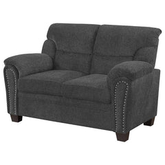 Clementine Upholstered Padded Arm Loveseat Grey - 506575