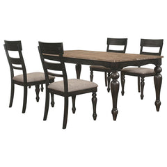 Bridget 5-piece Rectangular Dining Set Brown Brushed and Charcoal Sandthrough - 108221-S5