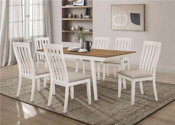 Nogales Vertical Slat Back Dining Side Chair Off White (Set of 2) - 122302