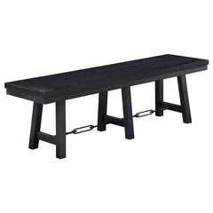 Newport 6-piece Rectangular Trestle Table Dining Set witih Bench Black - 108141-S6