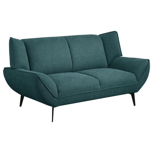 Acton Upholstered Flared Arm Loveseat Teal Blue - 511162