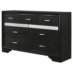 Miranda 7-drawer Dresser Black and Rhinestone - 206363