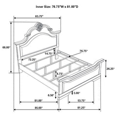 Cambridge Wood Eastern King Panel Bed Cappuccino - 203191KE