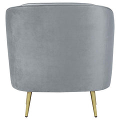 Sophia Upholstered Channel Tufted Barrel Accent Chair Grey - 506866