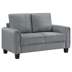 Davis Upholstered Rolled Arm Loveseat Grey - 509635