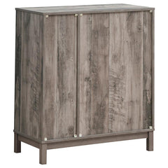 Cheyenne 2-door Wine Cabinet with Stemware Rack Weathered Acacia - 183600