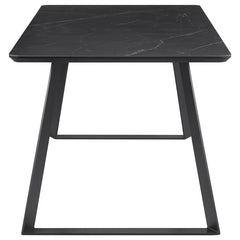 Smith 7-piece Rectangular Dining Set with Ceramic Table Top Black and Gunmetal - 115231-S7