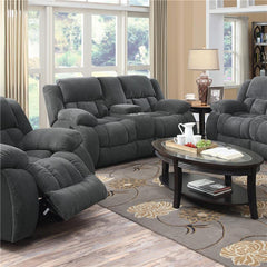 Weissman Upholstered Padded Arm Reclining Loveseat Grey - 601922