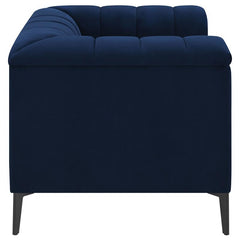 Chalet Upholstered Tuxedo Arm Tufted Chair Blue - 509213