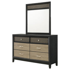 Valencia 6-drawer Dresser with Mirror Black - 223043M