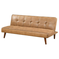 Jenson Upholstered Tufted Convertible Sofa Bed Saddle Brown - 360234