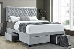 Soledad Upholstered Full Storage Panel Bed Light Grey - 305878F