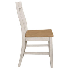 Kirby Slat Back Side Chair (Set of 2) Natural and Rustic Off White - 192692