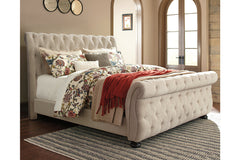 Willenburg California King Upholstered Sleigh Bed - B643B9