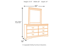 Huey Vineyard Dresser and Mirror - B128B1