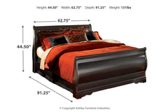 Huey Vineyard Queen Sleigh Bed - B128B4