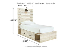 Cambeck Twin Panel Bed with 2 Storage Drawers - B192B13