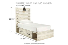 Cambeck Twin Panel Bed with 4 Storage Drawers - B192B21