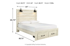 Cambeck Queen Panel Bed with 2 Storage Drawers - B192B8