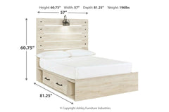 Cambeck Full Panel Bed with 2 Storage Drawers - B192B16