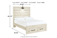 Cambeck Full Panel Bed with 2 Storage Drawers - B192B33