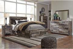 Derekson Queen Panel Bed with 6 Storage Drawers - B200B8