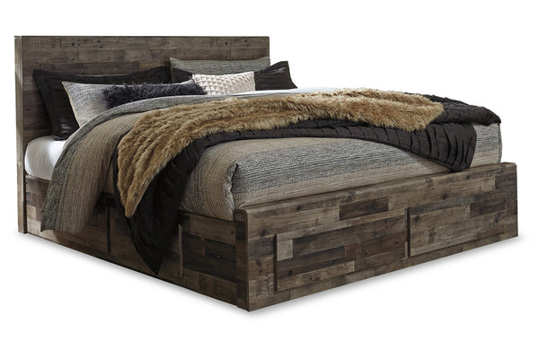 Derekson King Panel Bed with 4 Storage Drawers - B200B19