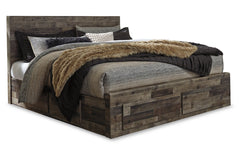 Derekson King Panel Bed with 4 Storage Drawers - B200B19
