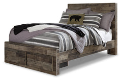 Derekson Full Panel Bed with 2 Storage Drawers - B200B16