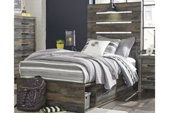 Drystan Twin Panel Bed with 4 Storage Drawers - B211B11