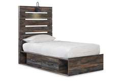 Drystan Twin Panel Bed with 2 Storage Drawers - B211B8