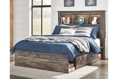 Drystan Full Bookcase Bed with 4 Storage Drawers - B211B45