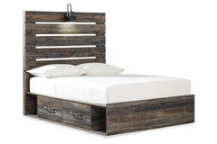 Drystan Full Panel Bed with 2 Storage Drawers - B211B9